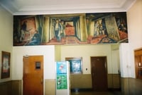 Color image of Iron Ore Mine, Elsa Jemne’s mural for the Ely Post office, 1940.