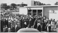 photograph of crowd at school dedication