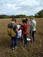 Students on a field trip to Cedar Creek Ecosystem Science Reserve