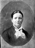 Black and white photograph of Catherine Pfaender, ca. 1870.