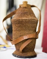 Photograph of a dhiil qaba ah (dee-l ka-ba ɑh woven milk vessel)