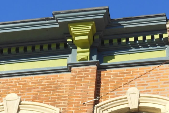 Wooden building cornice