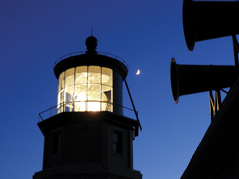 Split Rock Lighthouse at night.