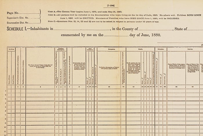 1880 Census Form
