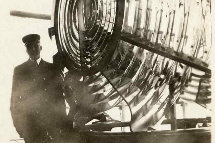 Image of a lighthouse keeper at work, reflecting life at Split Rock Lighthouse.