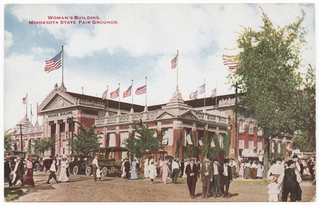 A historical photograph showing the Woman's Building, Minnesota State Fair Grounds.