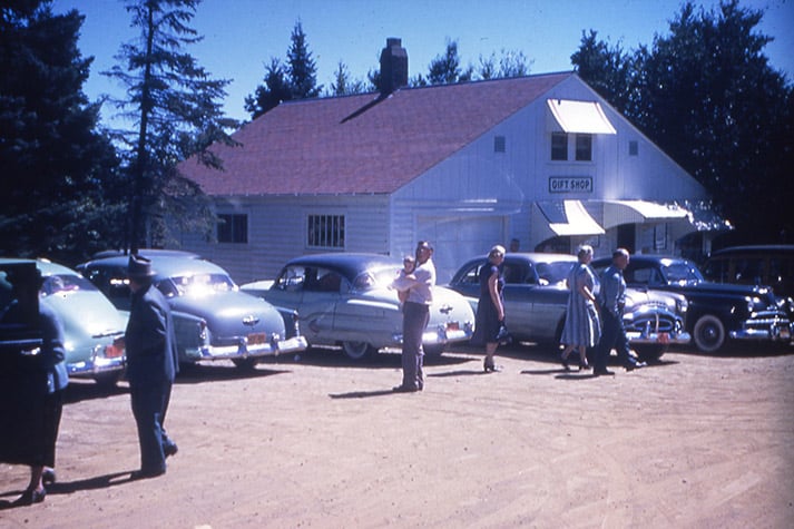Visitors learning about lighthouse history at Split Rock