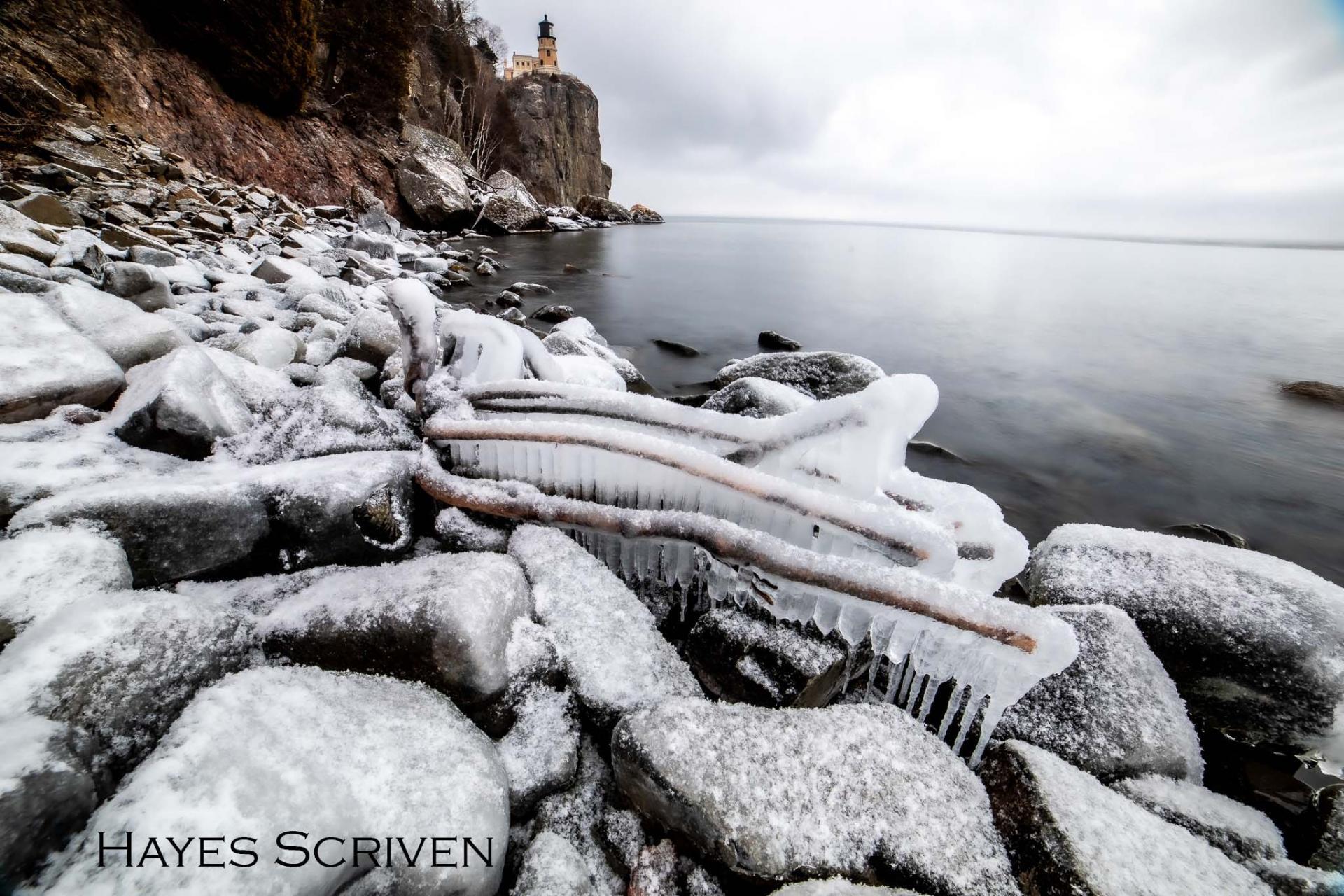 Explore winter photography opportunities showcasing vibrant sunrises and ice features.