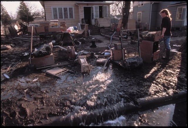 Resident of Grand Forks with flood-damaged property.