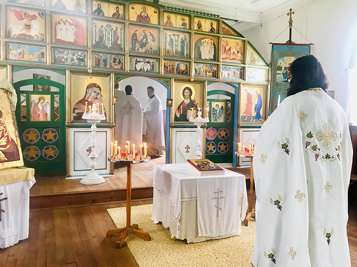 Fr. Dean Franck, Fr. Kristijan Petrovich, and Fr. Milos