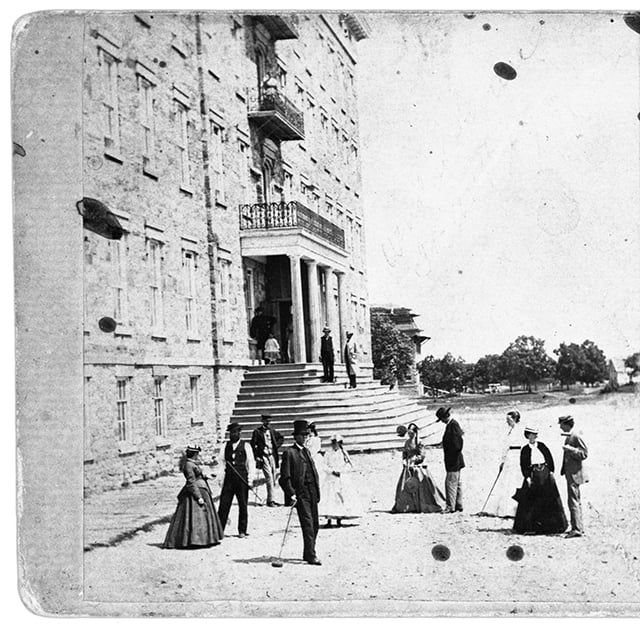 Black and white photograph of Winslow Hotel, St. Anthony, c.1865.