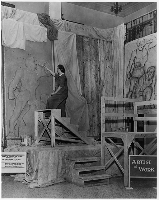 Evelyn Raymond at work, ca. 1940