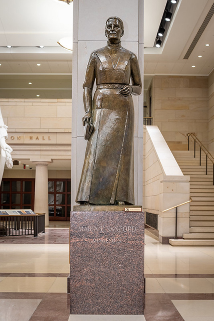 Evelyn Raymond’s sculpture of Maria Sanford, ca. 2011