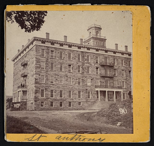 Black and white photograph of Winslow House, St. Anthony, 1860