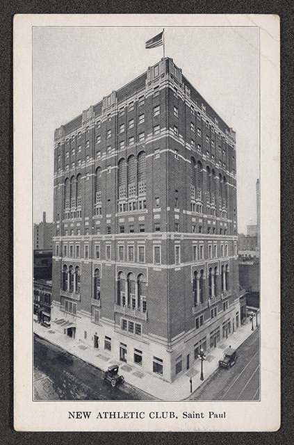 Black-and-white postcard with a picture of the St. Paul Athletic Club, c.1917.