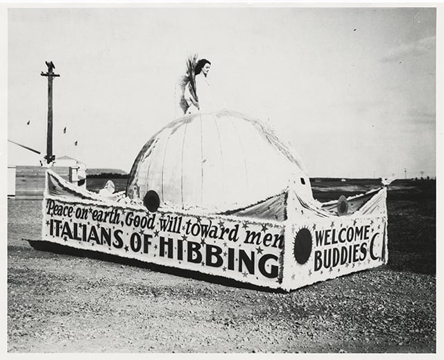  Sons of Italy Fourth of July float, Hibbing, 1930.