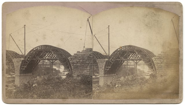 Stone Arch Bridge under construction, Minneapolis