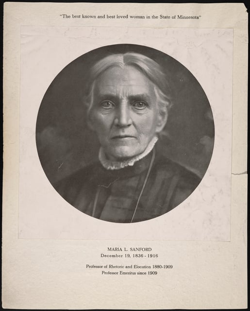 Portrait of Maria Louise Sanford from a program from a convocation in honor of her eightieth birthday