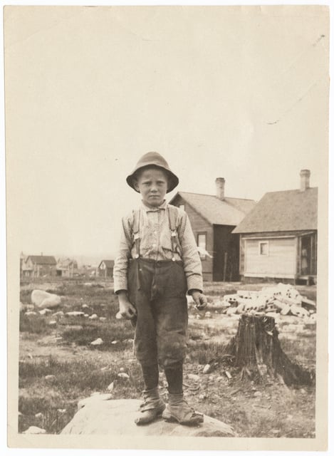 Black and white photograph of a Bohemian boy, Virginia, 1914.