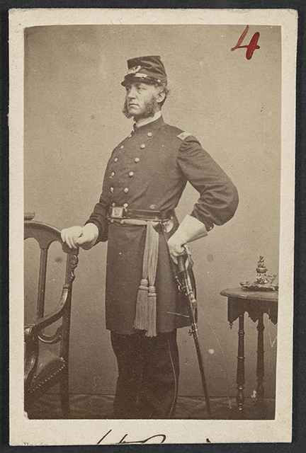 Black and white photograph of Colonel Hiram Berdan, c.1861.