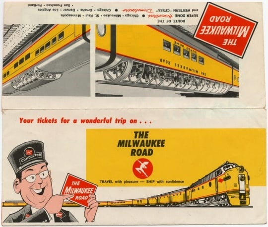 Milwaukee Road ticket envelope issued to Paul Clement on December 27, 1966.