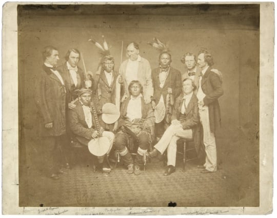 Black and white photograph of Treaty Delegation, 1858.