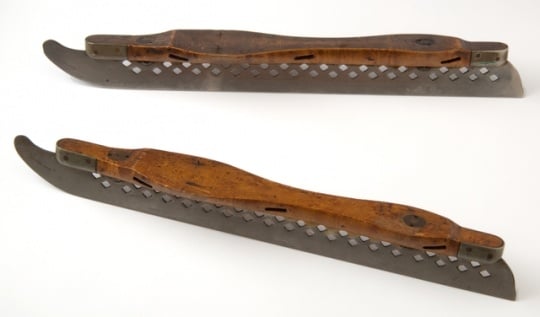 Color image of Strauss ice skating blades created by J.E. Strauss, 1900–1910.