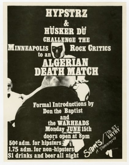 Handbill for Hüsker Dü and Hysptrz concert