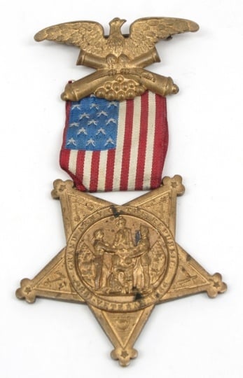 Color image of a Grand Army of the Republic medal owned by Josias R. King.