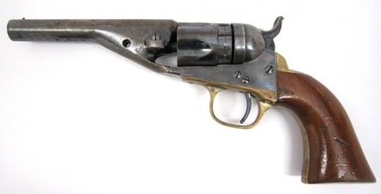 Color image of a Colt Model 1862 police revolver owned by Josias R. King.