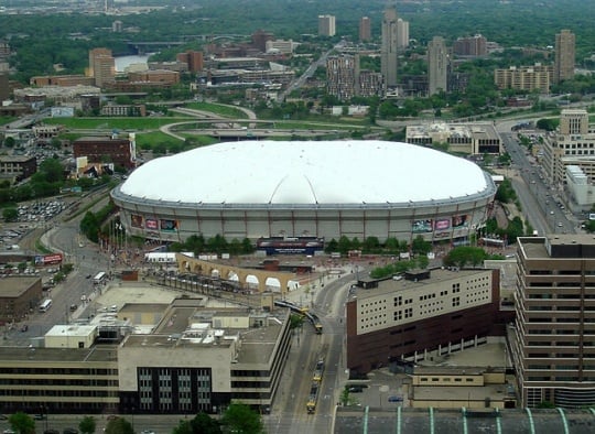 Color image of the Hubert H. Humphrey Metrodome, Minneapolis, 2007.