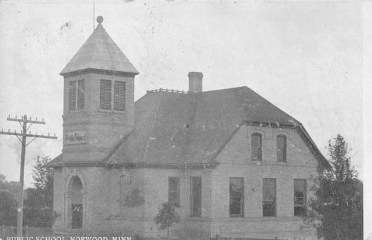 Photograph of Norwood public school in 1903. Photograph Collection, Carver County Historical Society, Waconia.