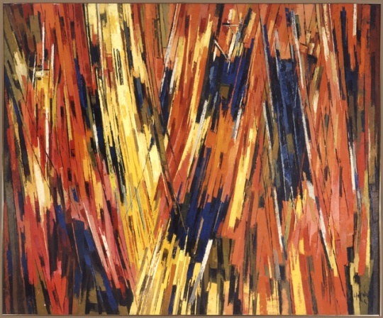 Kinetic Rhapsody, oil-on-canvas painting by Elof Wedin, 1962.