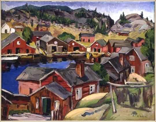 Back in Sweden, oil-on-canvas painting by Elof Wedin, 1935.