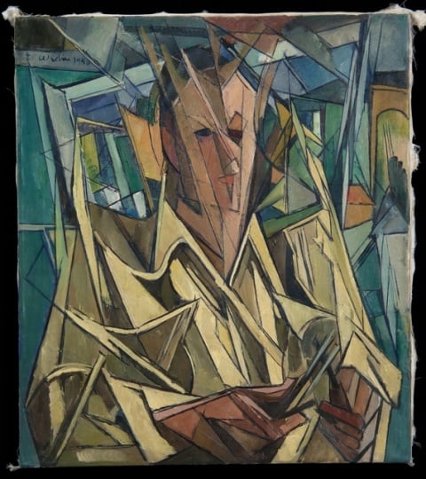 Self Portrait, oil-on-canvas painting by Elof Wedin, 1950.