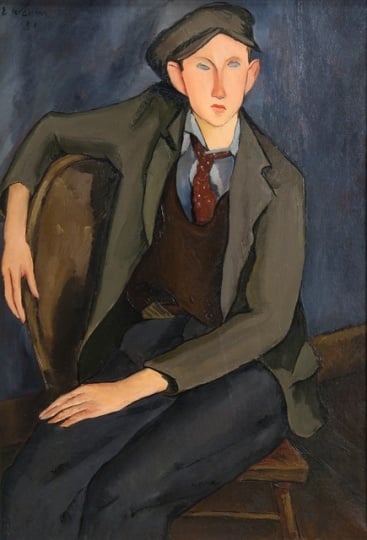Portrait of Boy, oil-on-canvas painting by Elof Wedin, 1931.