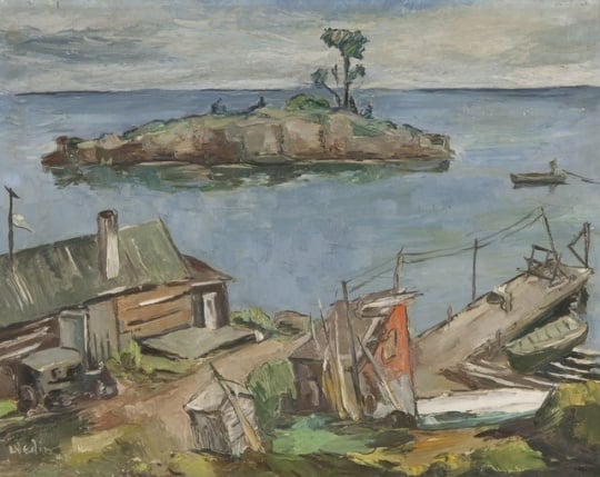 Beaver Bay, oil-on-canvas painting by Elof Wedin, 1948.