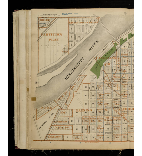 Map of the area around Cherokee Park, 1908