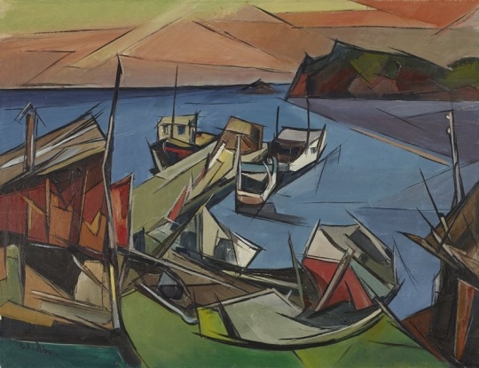 Beaver Bay, oil on canvas painting by Elof Wedin, 1949.