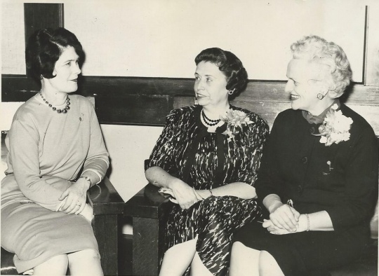 Black and white photograph of (left to right): Bernice Ranz (Crookston BPWC president) Marie Bishop (chair of Minnesota District #1) are Dorothy Chadwick (Minnesota state recording secretary), October 14, 1963.