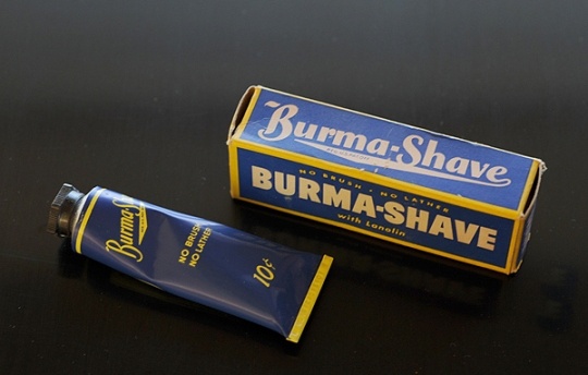 Burma-Shave tube with box