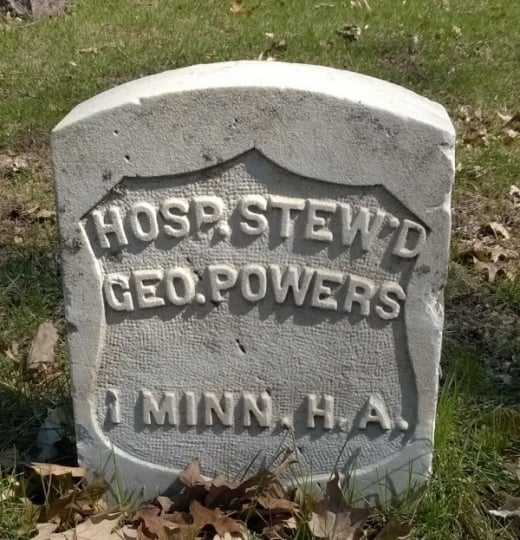 Color image of George Powers monument, 2014.