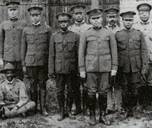 Black and white photograph of officers of the Sixteenth Battalion, Minnesota Home Guard, c.1918.