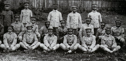 Black and white photograph of men of the Sixteenth Battalion of the Minnesota Home Guard, c.1918.