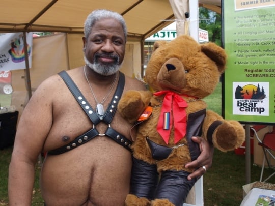 North Country Bears teddy-bear mascot and a sub friend