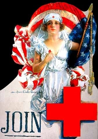 Color image of a World War I-era Red Cross poster, c.1917.