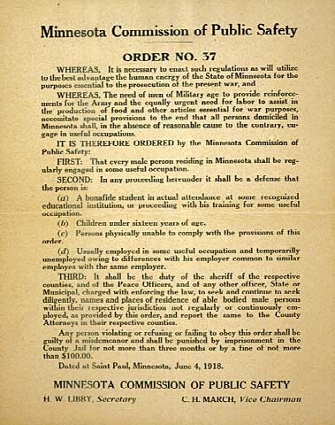Color image of Commission of Public Safety Order No. 37, June 4, 1918.