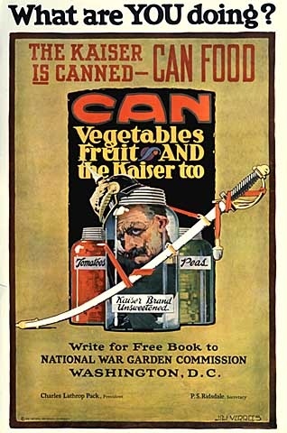 Color poster produced for the National War Garden Commission, c.1918.