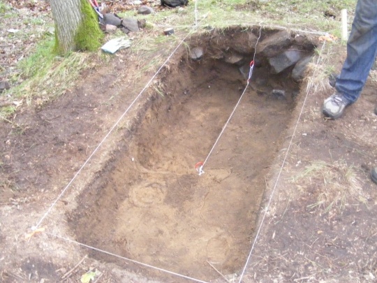 Color image of the excavation unit at Réaume site, 2011.