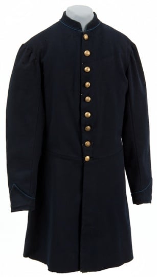 Blue wool nine-button Civil War frock coat